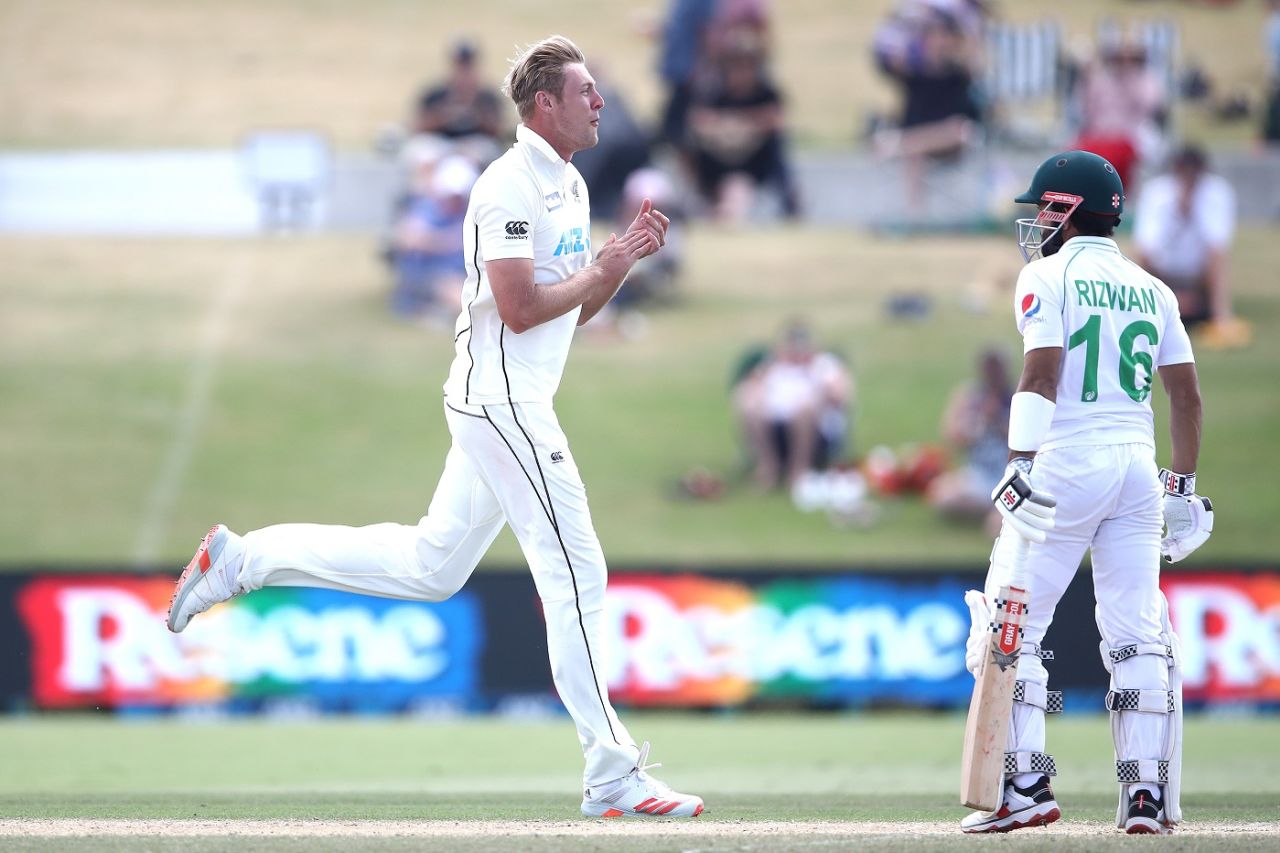 Kyle Jamieson ended Mohammad Rizwan's dogged resistance, New Zealand vs Pakistan, 1st Test, Mount Maunganui, Day 4, December 29 2020

