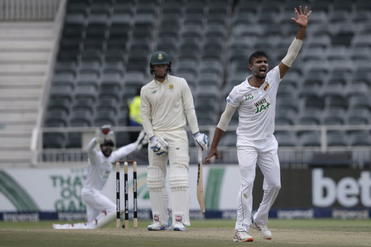 Dasun Shanaka appeals for caught behind, South Africa vs Sri Lanka, 2nd Test, 2nd day, Johannesburg, January 4, 2021