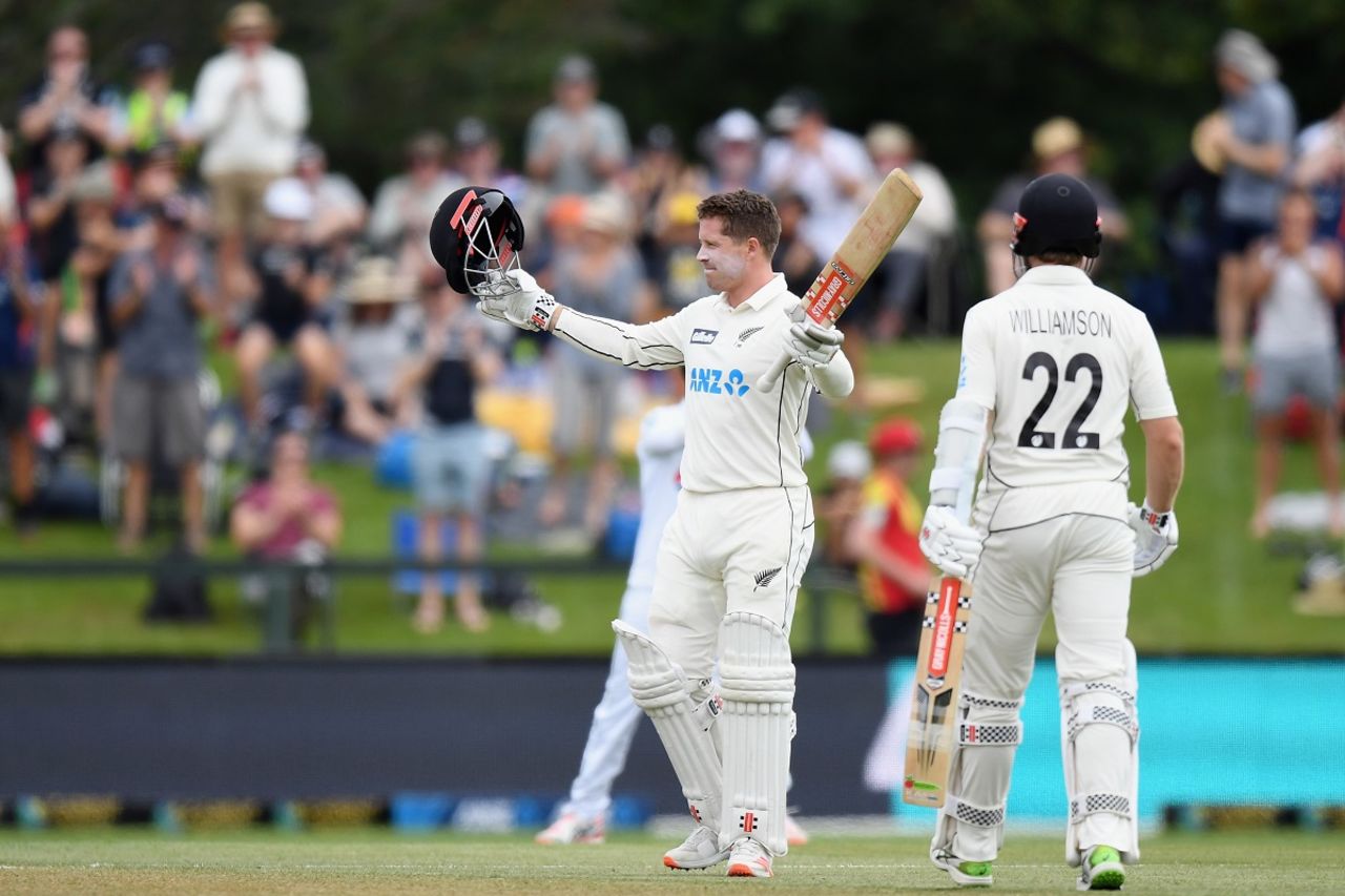 Henry Nicholls celebrates his seventh Test century, New Zealand v Pakistan, 2nd Test, Christchurch, 3rd day, January 5, 2021