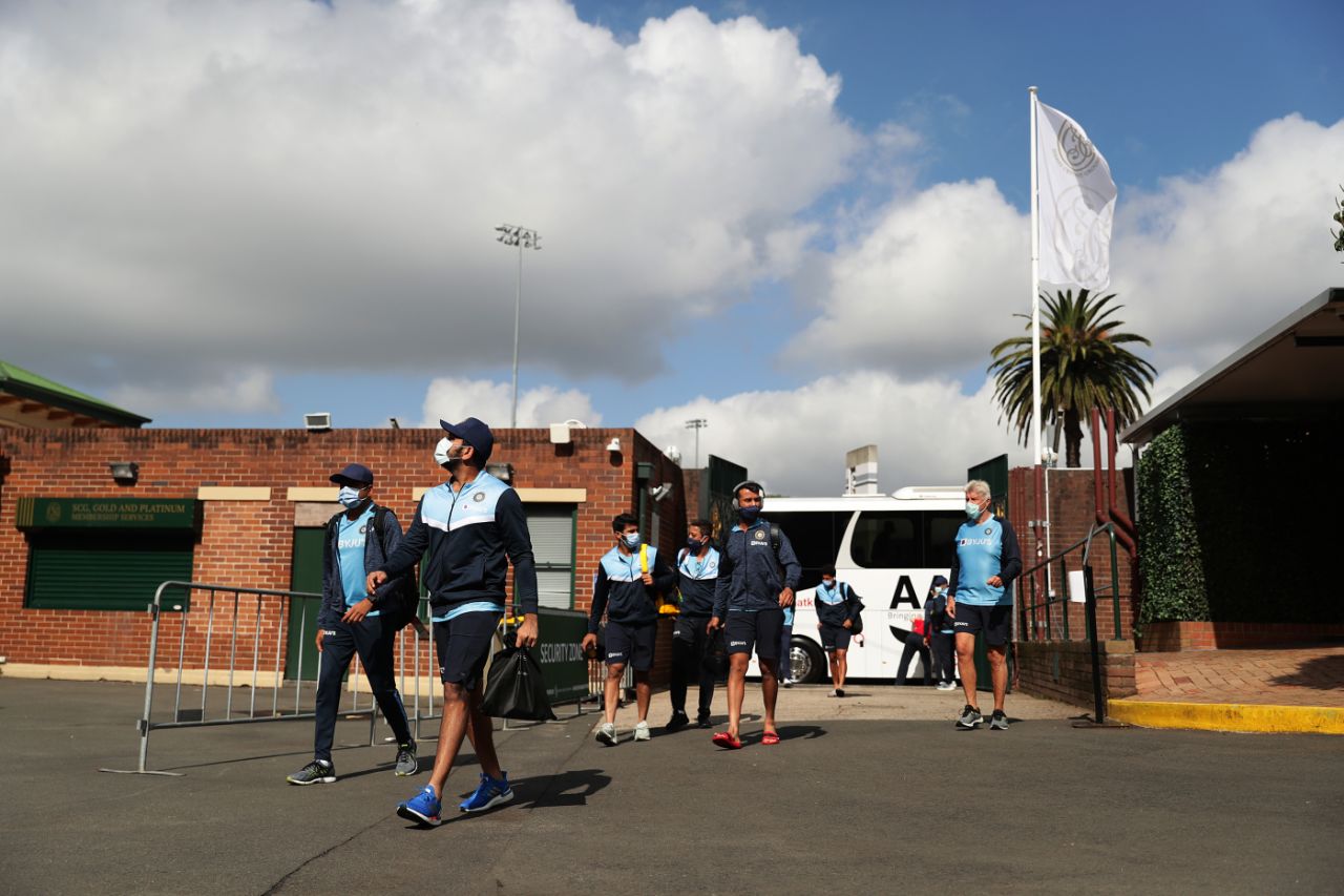 India arrive at training at the SCG, Sydney, January 5, 2021