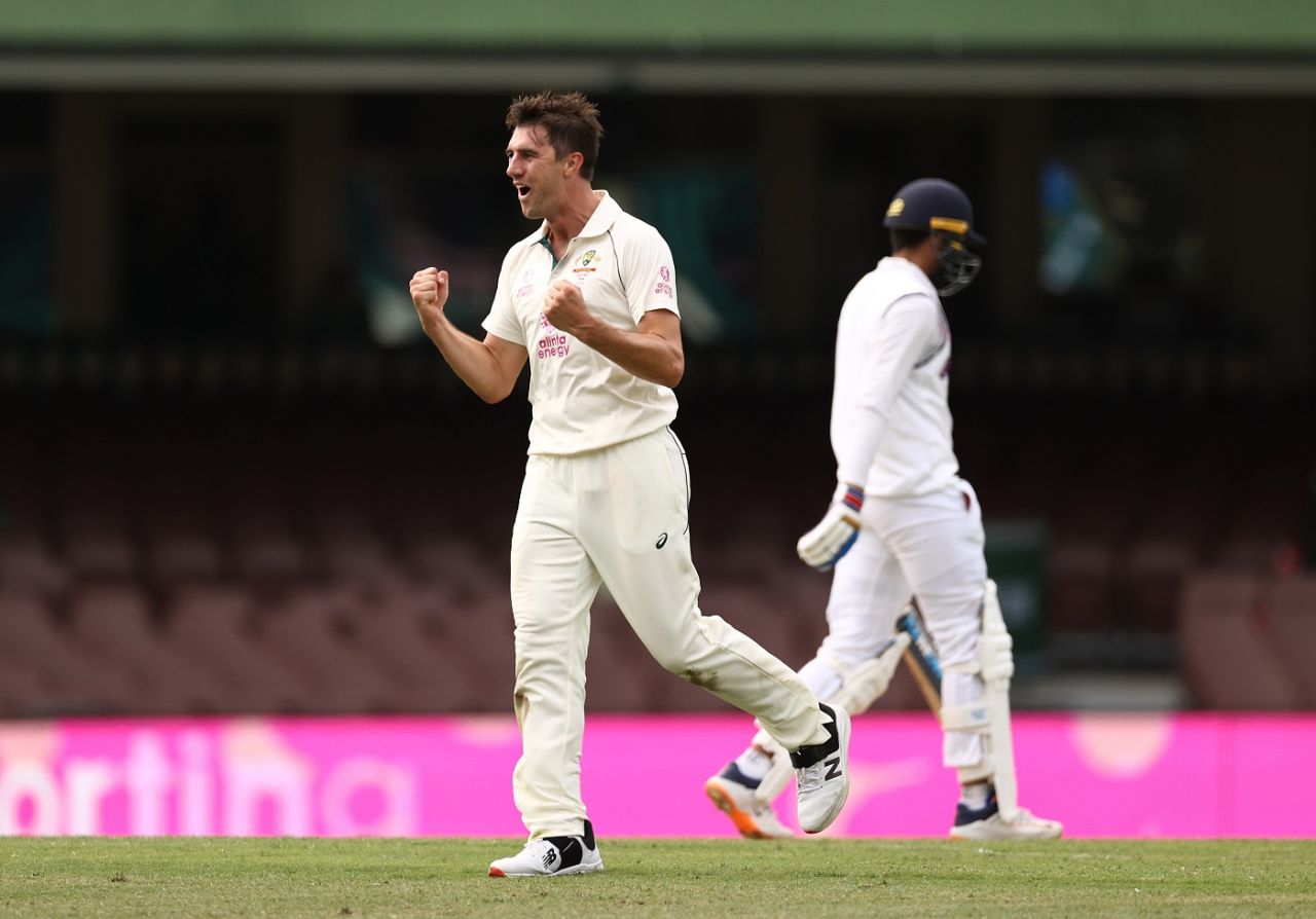 Pat Cummins is pumped, having got rid of Shubman Gill, Australia vs India, 3rd Test, Sydney, 2nd day, January 8, 2021