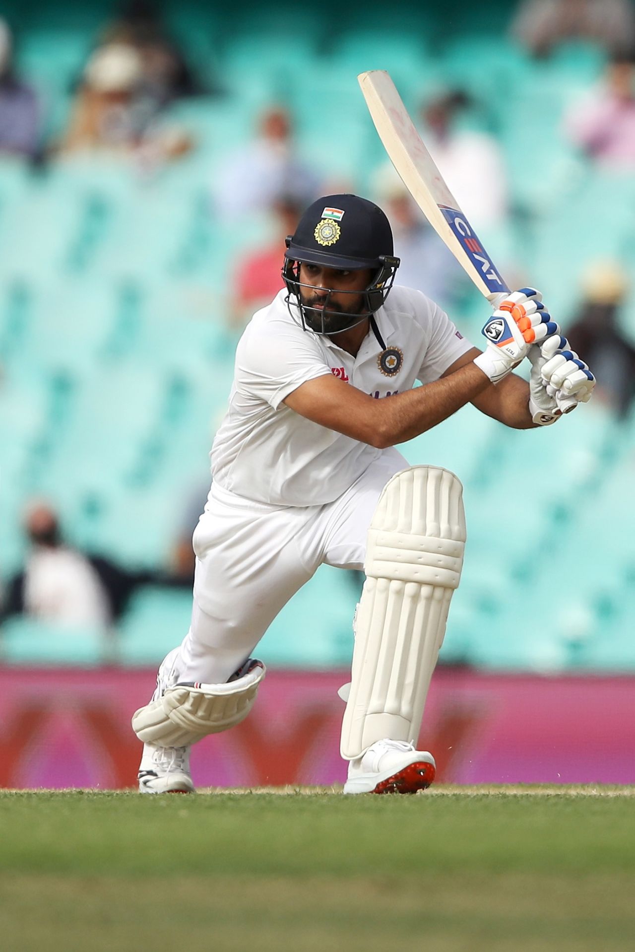 Rohit Sharma strokes the ball through cover, Australia vs India, 3rd Test, Sydney, 2nd day, January 8, 2021
