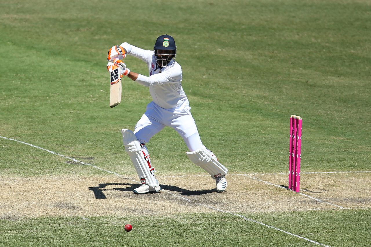 Ravindra Jadeja drives into the covers, Australia vs India, 3rd Test, Sydney, 3rd day, January 9, 2021
