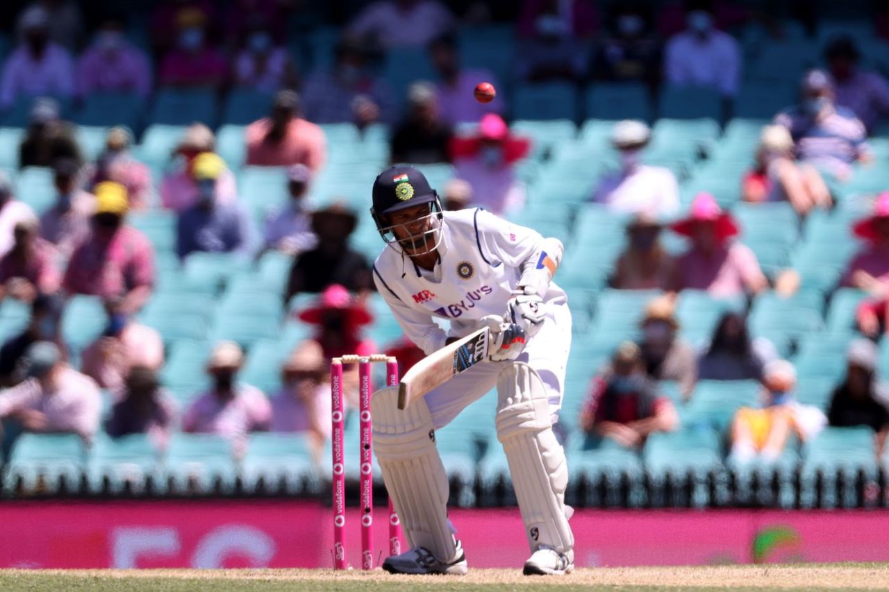 Navdeep Saini ducks under one of the many short balls he faced, Australia vs India, 3rd Test, Sydney, 3rd day, January 9, 2021