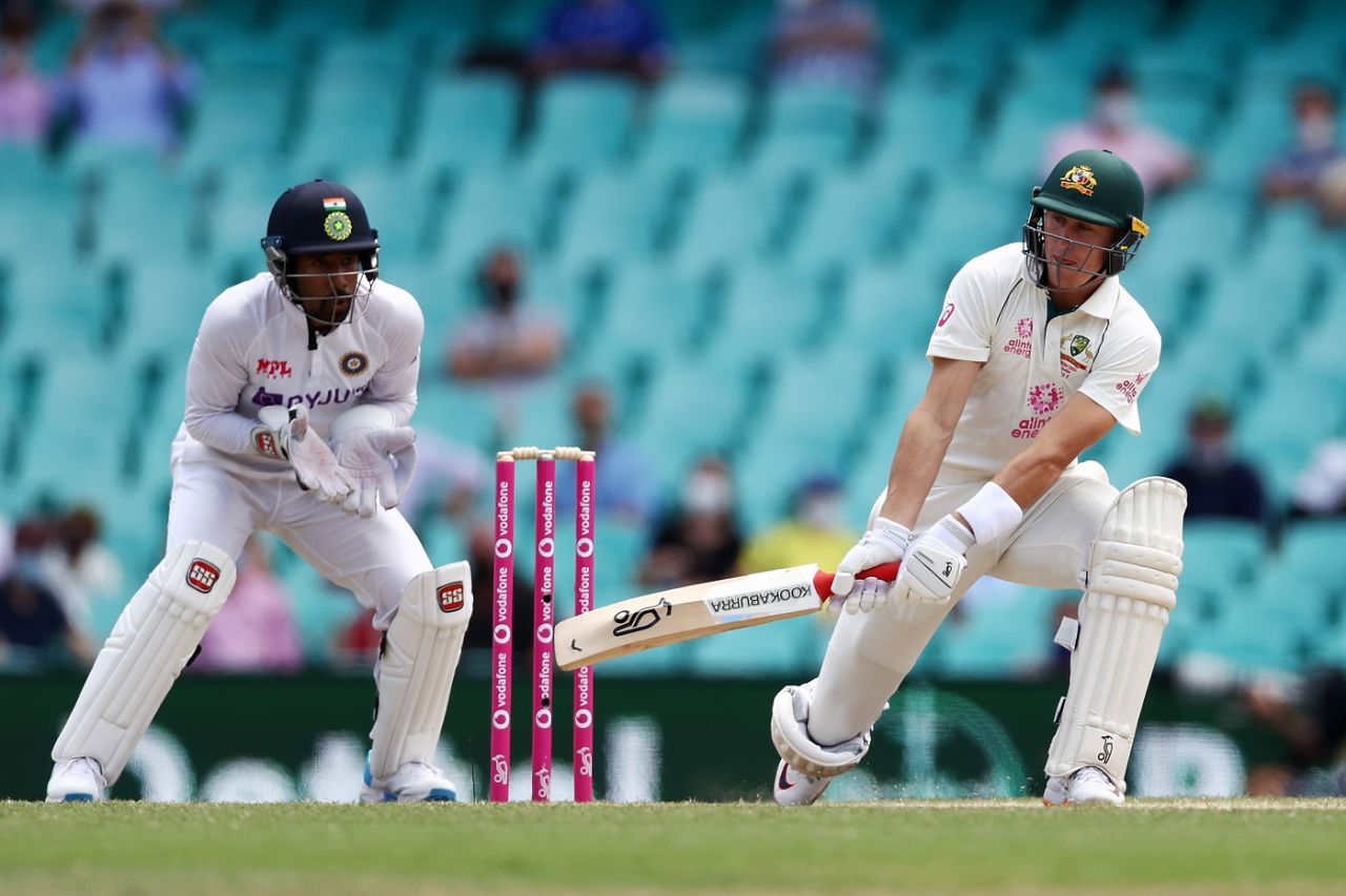 Marnus Labuschagne plays a reverse sweep, Australia vs India, 3rd Test, Sydney, 4th day, January 10, 2021