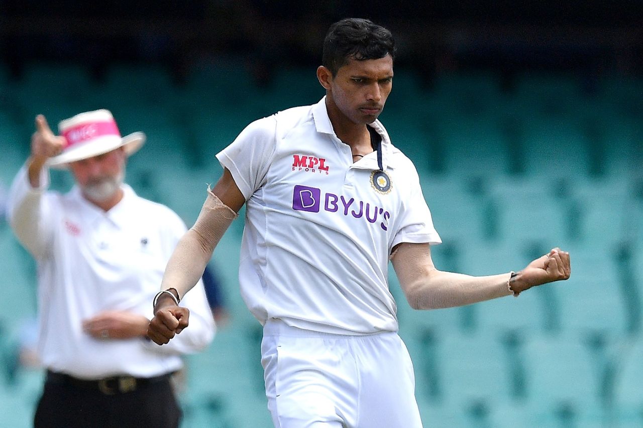 Navdeep Saini celebrates a wicket, Australia vs India, 3rd Test, Sydney, 4th day, January 10, 2021