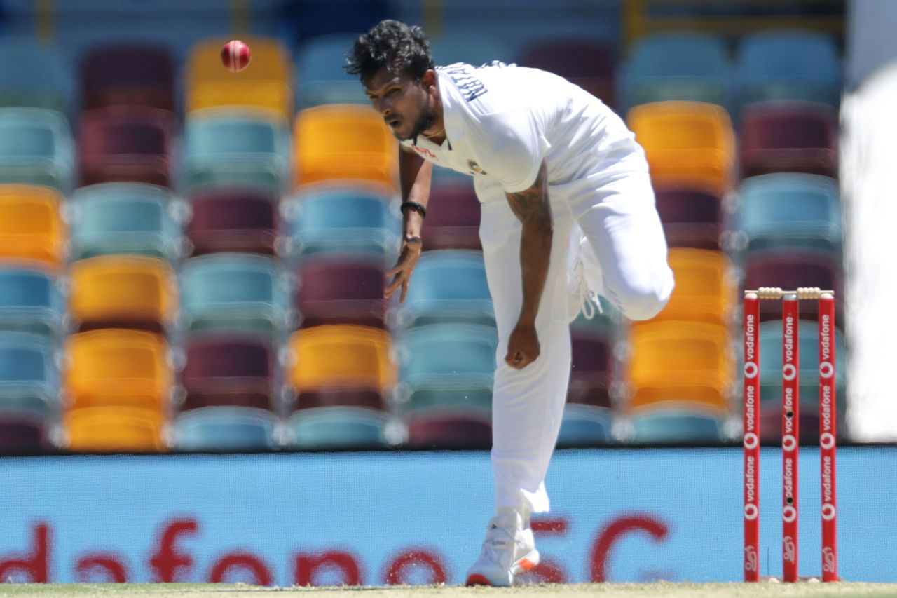 T Natarajan bowled a tight first spell on debut, Australia vs India, 4th Test, Brisbane, January 15, 2021