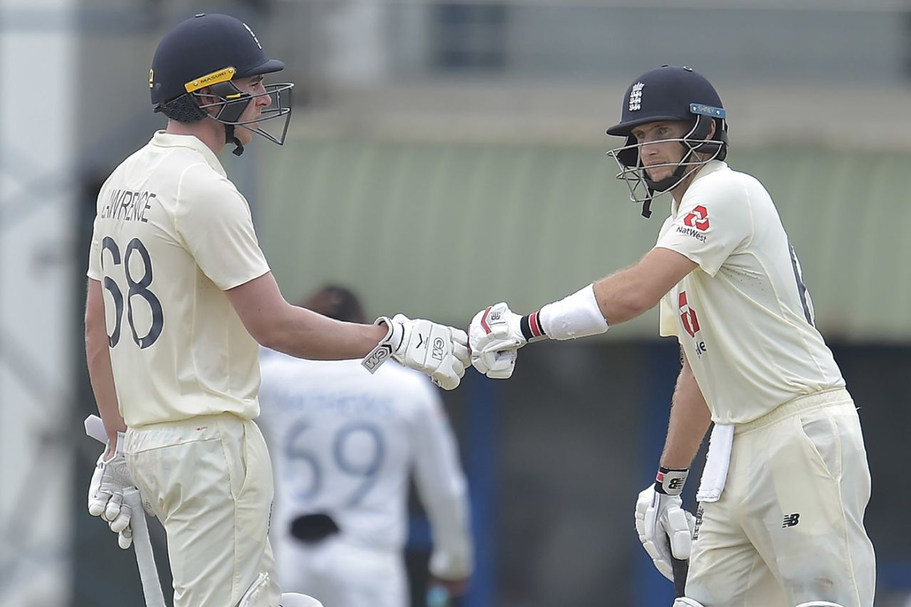 Joe Root and Dan Lawrence added 173 for the fourth wicket, Sri Lanka v England, 1st Test, Galle, 2nd day, January 15, 2021