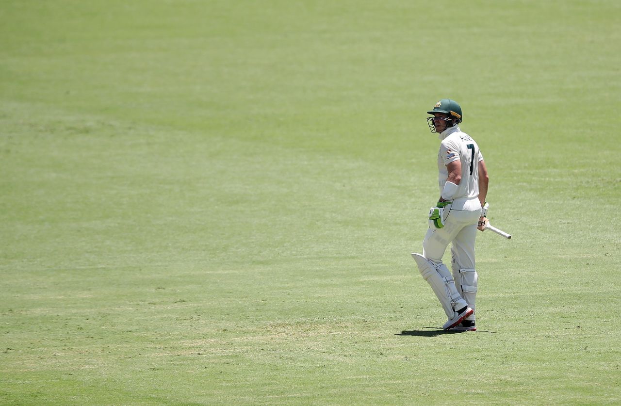 Tim Paine wears a dejected look after getting dismissed, Australia vs India, 4th Test, Brisbane, 2nd day, January 16, 2021