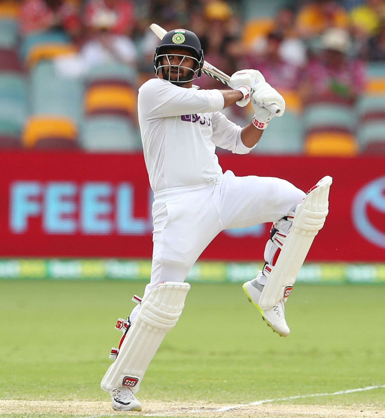 Shardul Thakur plays over point, Australia vs India, 4th Test, Brisbane, 3rd day, January 17, 2021
