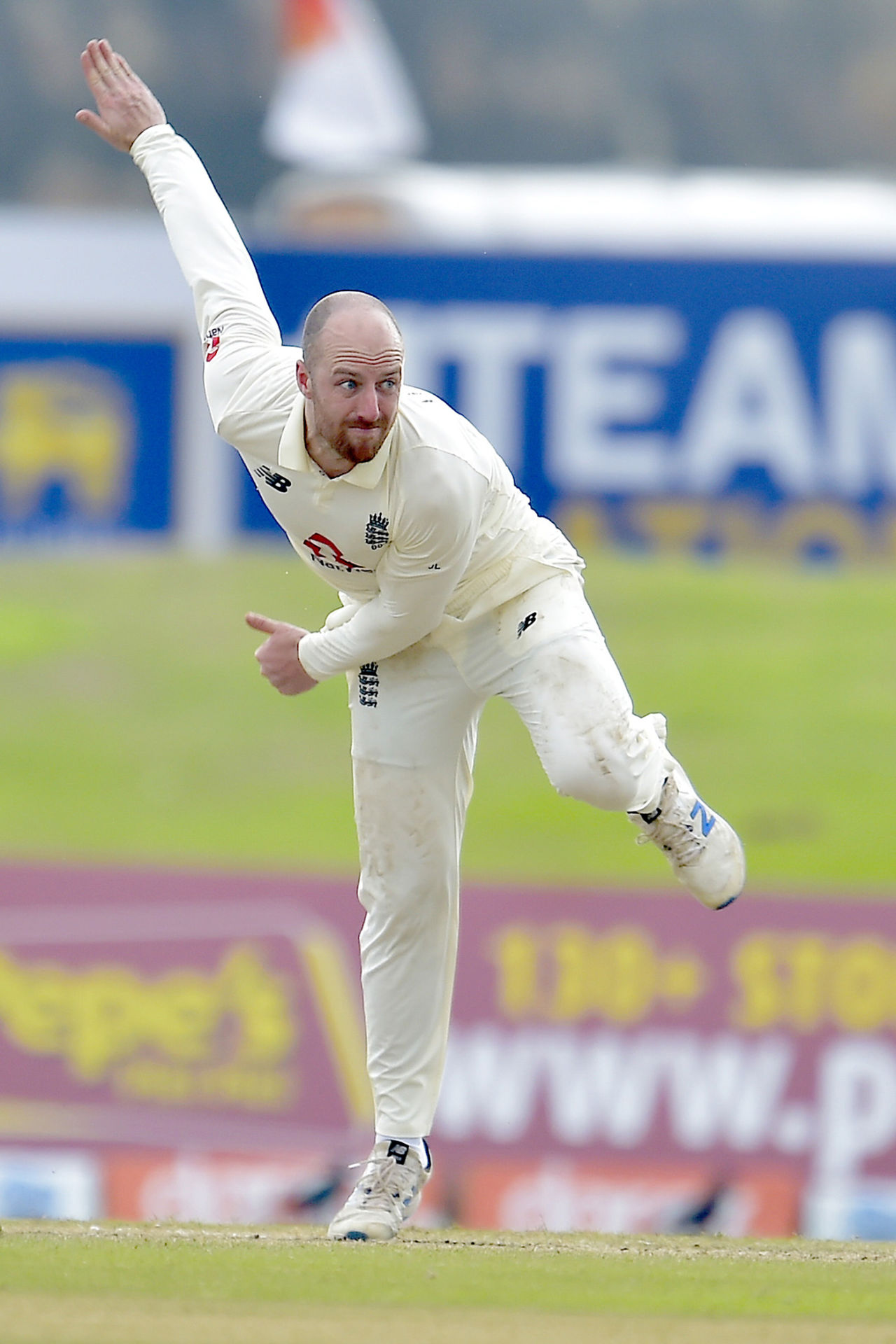 Jack Leach twirls away, Sri Lanka v England, 1st Test, Galle, 4th day, January 17, 2021