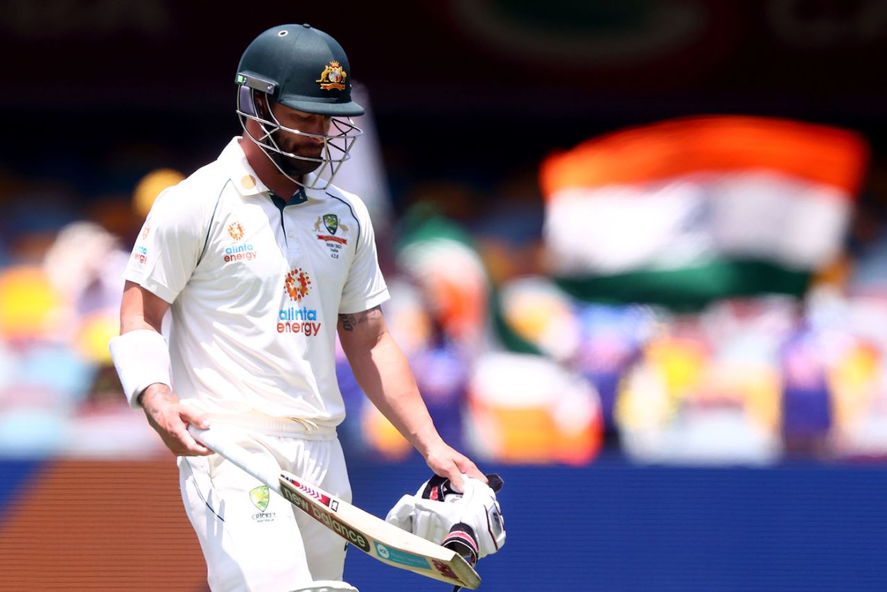 Matthew Wade was caught down the leg side for a duck, Australia vs India, 4th Test, Brisbane, 4th day, January 18, 2021
