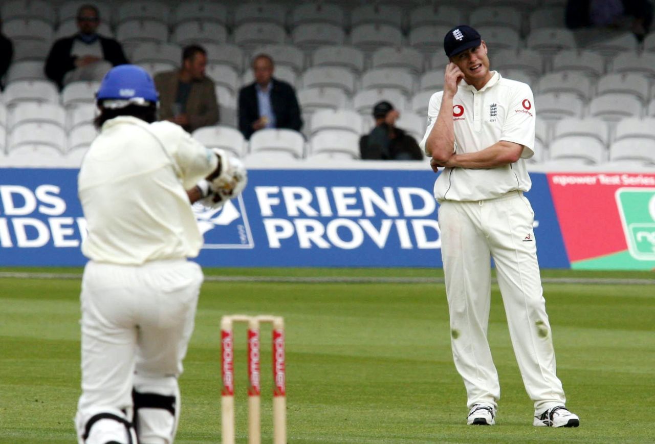 Andrew Flintoff ponders his options, fifth day, England v Sri Lanka, 1st Test, Lord's, May 15, 2006