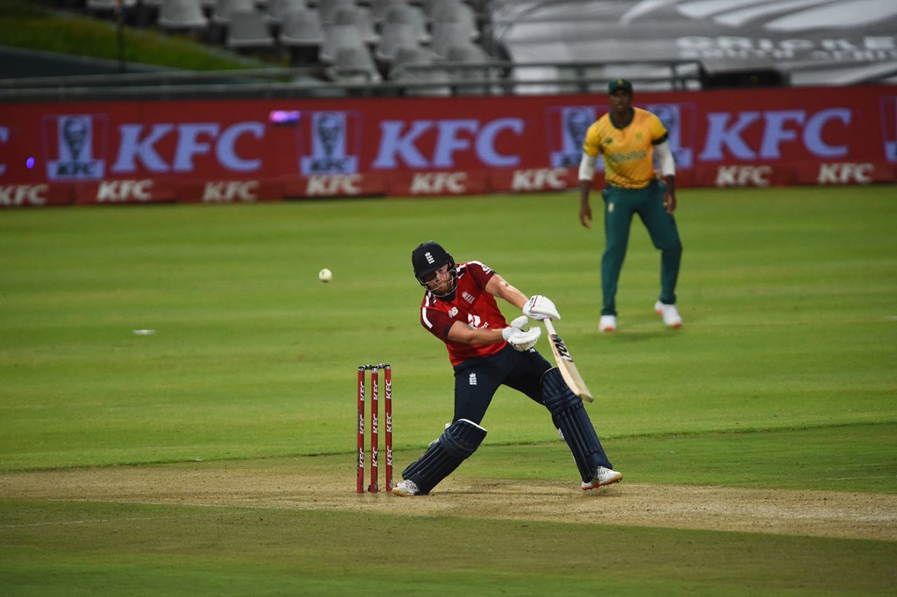 Jonny Bairstow plays a shot, South Africa vs England, 1st T20I, Cape Town, November 27, 2020