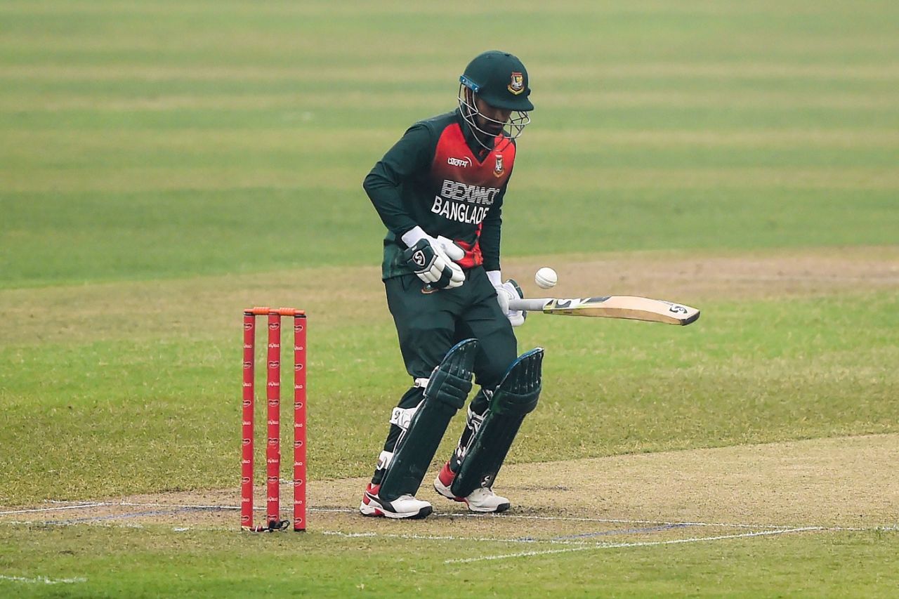 Liton Das negotiates a short ball, Bangladesh v West Indies, 1st ODI, Mirpur, January 20, 2021