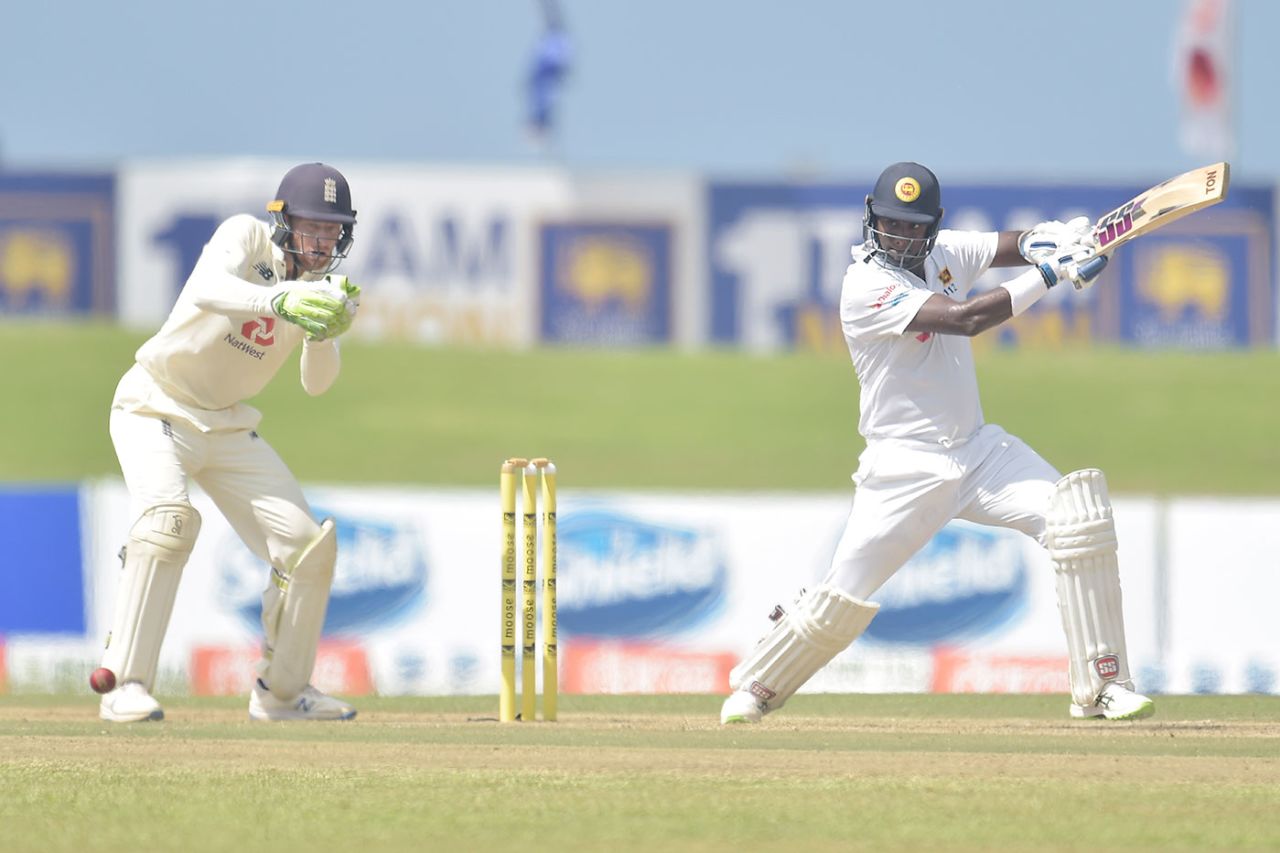 Angelo Mathews cuts through the off side, Sri Lanka vs England, 2nd Test, Galle, January 22, 2021