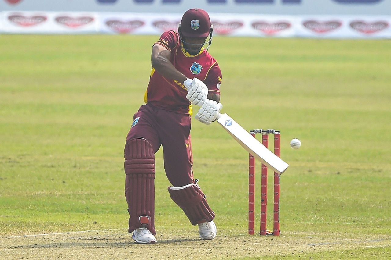 Kjorn Ottley showed a fondness for the drive, Bangladesh vs West Indies, 2nd ODI, Dhaka, January 22, 2021