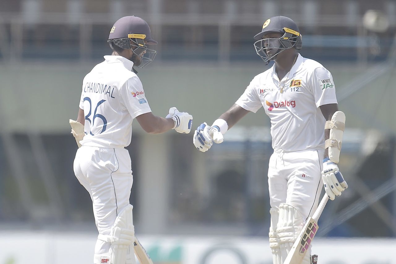 Dinesh Chandimal and Angelo Mathews steadied the innings, Sri Lanka vs England, 2nd Test, Galle, 1st day, January 22, 2021
