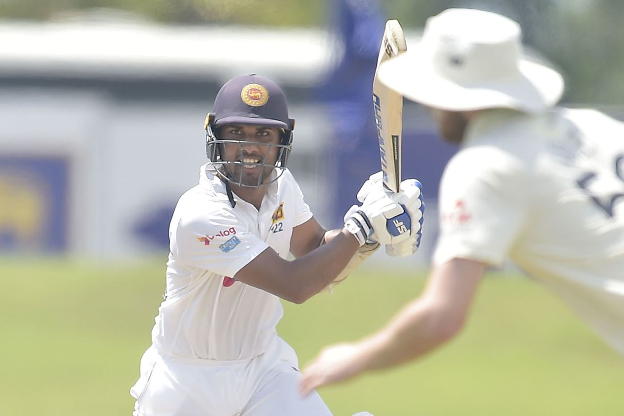 Dinesh Chandimal works the ball to the off side, Sri Lanka vs England, 2nd Test, Galle, 1st day, January 22, 2021
