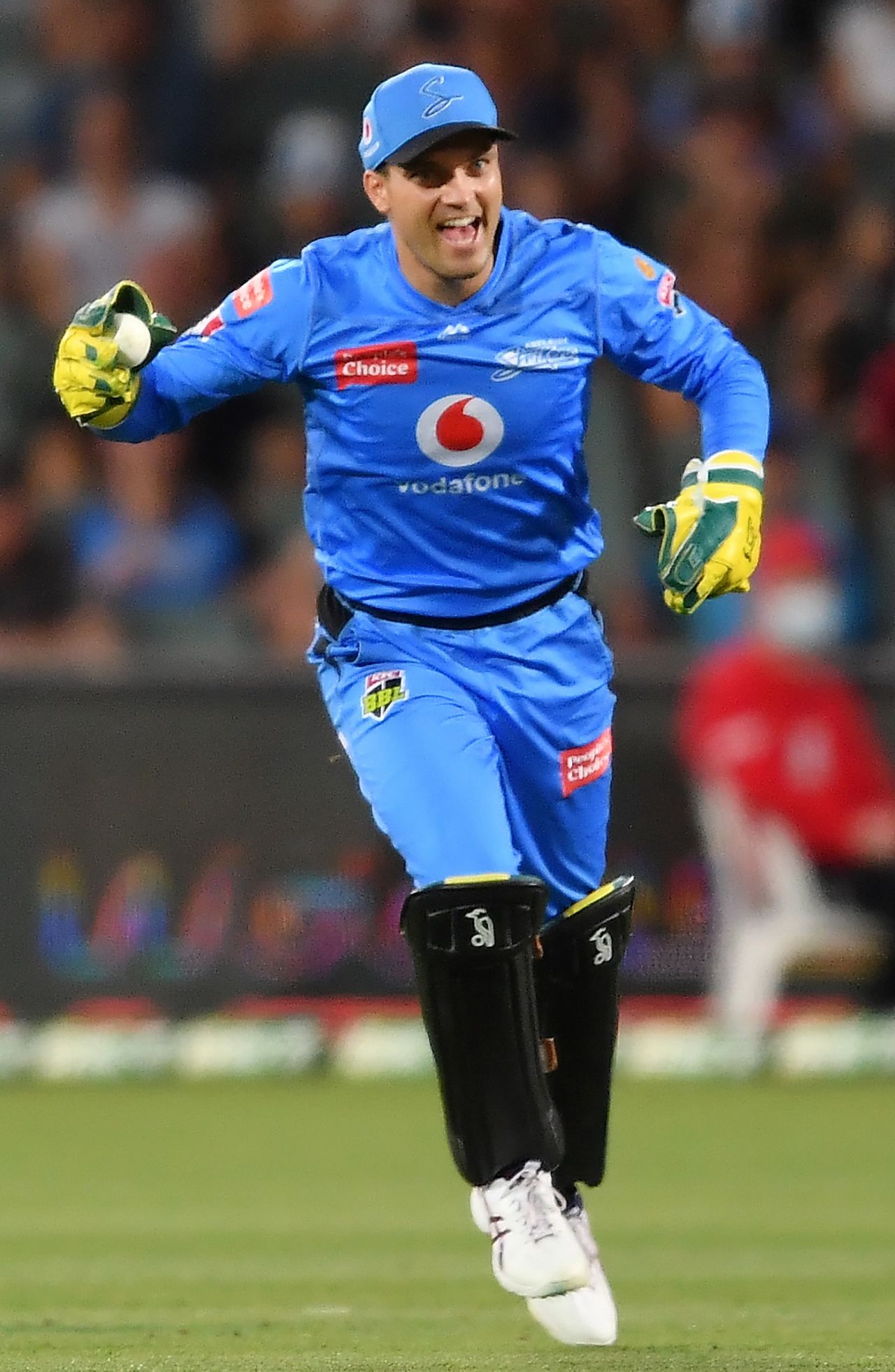 Alex Carey celebrates a wicket, Adelaide Strikers vs Brisbane Heat, BBL 2020-21, Adelaide, January 21, 2021