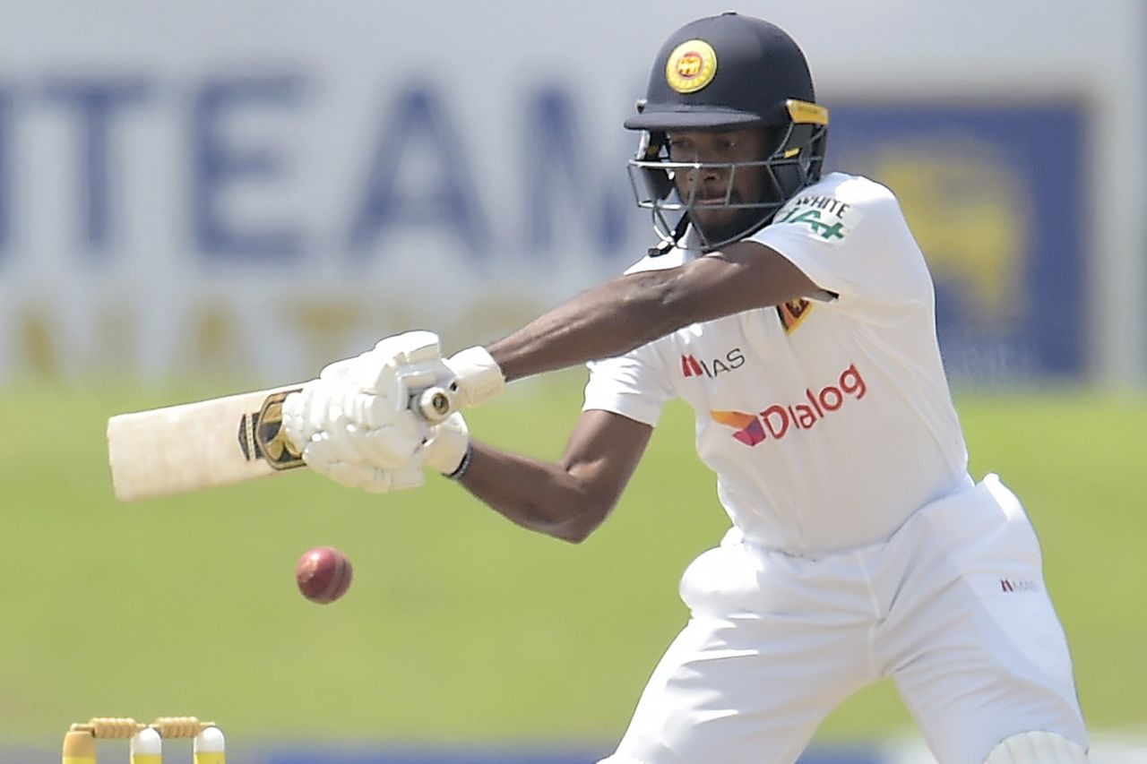 Ramesh Mendis cuts during Sri Lanka's second innings, Sri Lanka vs England, 2nd Test, Galle, 4th day, January 25, 2021