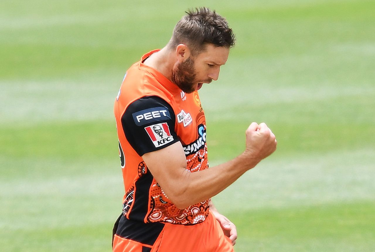 AJ Tye was excellent during his four overs, Brisbane Heat vs Perth Scorchers, BBL, Adelaide, January 26, 2021
