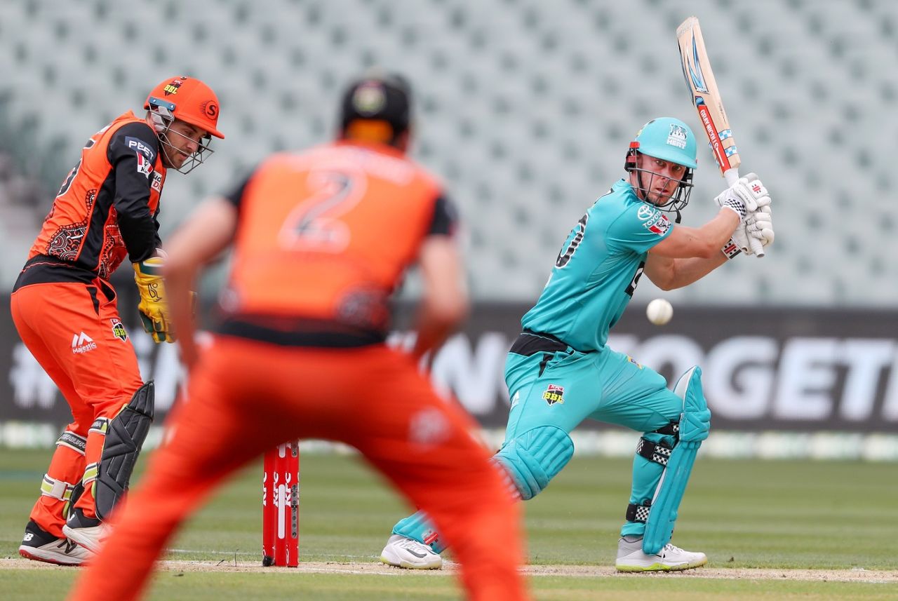Chris Lynn scored a quick 51 at the top of the Heat innings, Brisbane Heat vs Perth Scorchers, BBL 2020-21, Adelaide, January 26, 2021