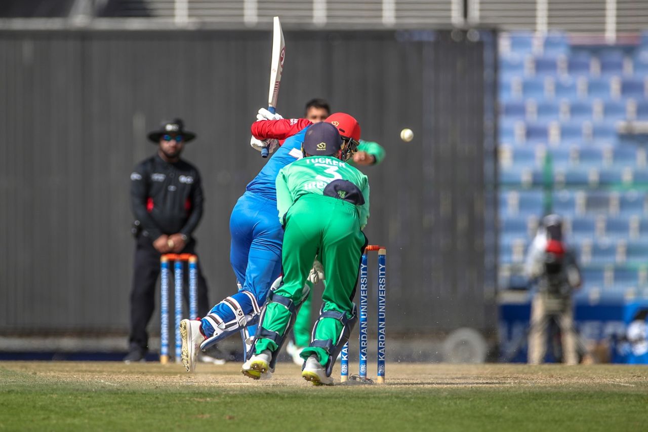 Rashid Khan goes down the ground, Afghanistan vs Ireland, 3rd ODI, Abu Dhabi, January 26, 2021