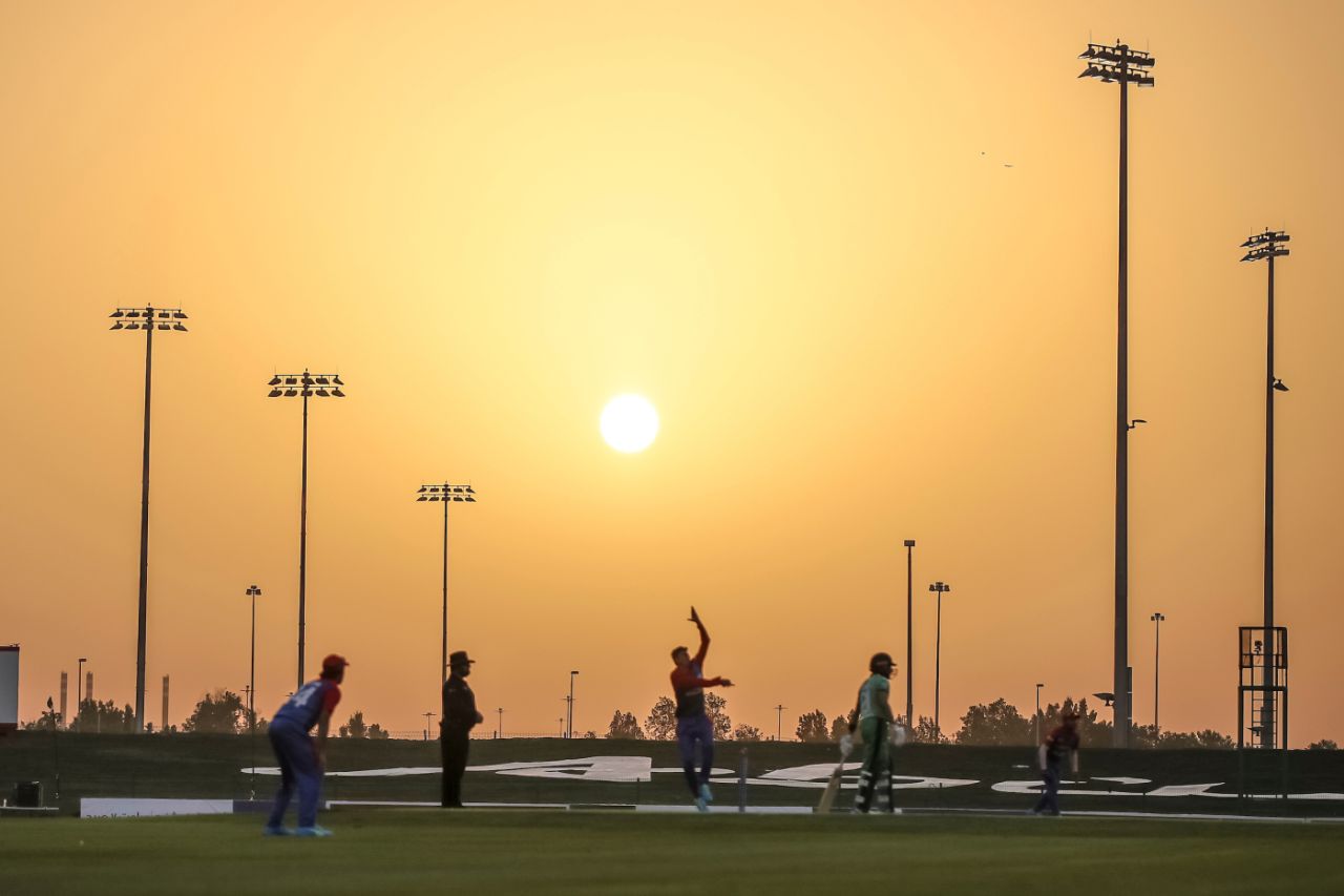 The sun sets on the third Afghanistan vs Ireland ODI in Abu Dhabi, Afghanistan vs Ireland, 3rd ODI, Abu Dhabi, January 26, 2021