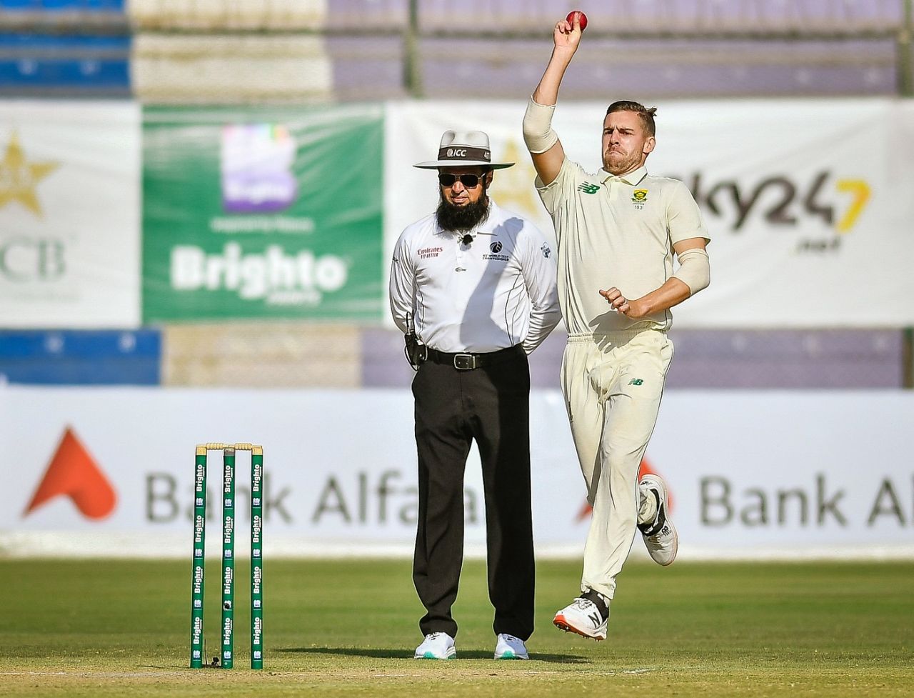 Anrich Nortje found no success in the morning session, Pakistan vs South Africa, 1st Test, Karachi, 2nd day, January 27, 2021