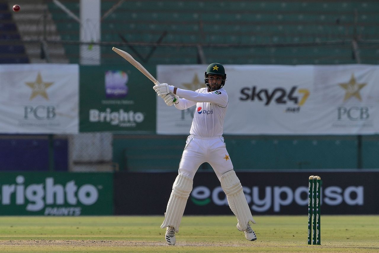Faheem Ashraf plays a cut, Pakistan vs South Africa, 1st Test, Karachi, 2nd day, January 27, 2021