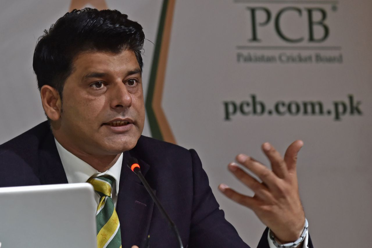 Chief selector Mohammad Wasim speaks at a press conference, Lahore, January 31, 2021