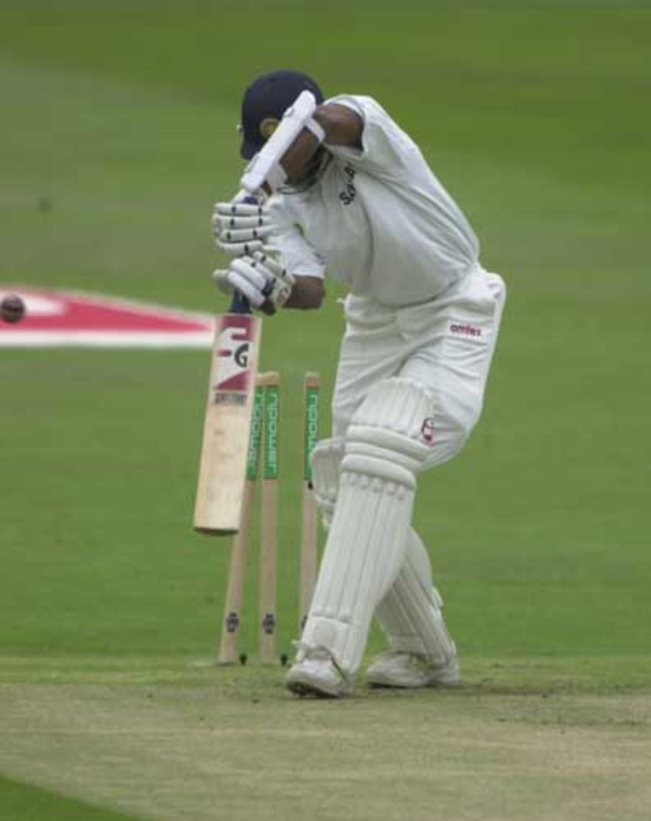 Jaffer clean bowled Hoggard for 0, 2nd npower Test at Trent Bridge, August 2002