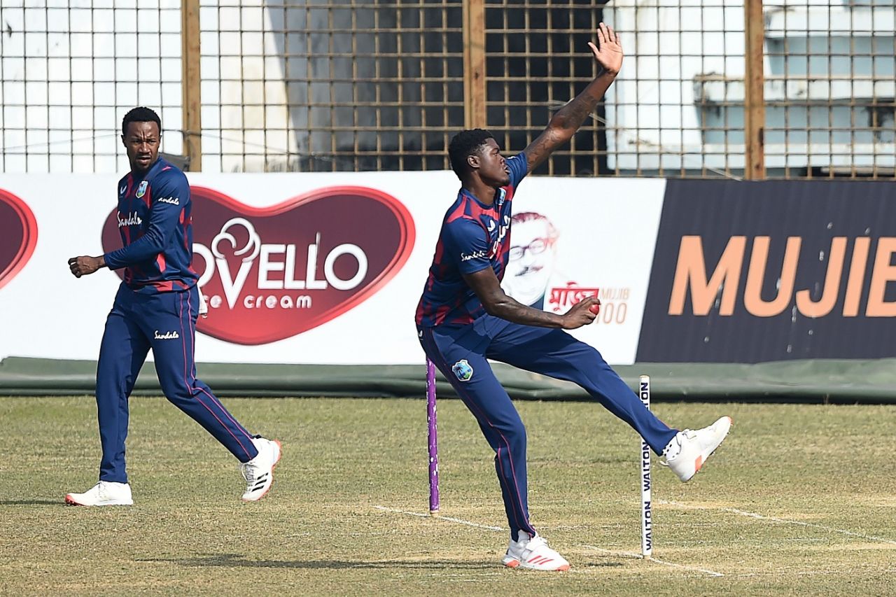 Alzarri Joseph bowls during practice, Bangladesh vs West Indies, Chattogram, February 2, 2021
