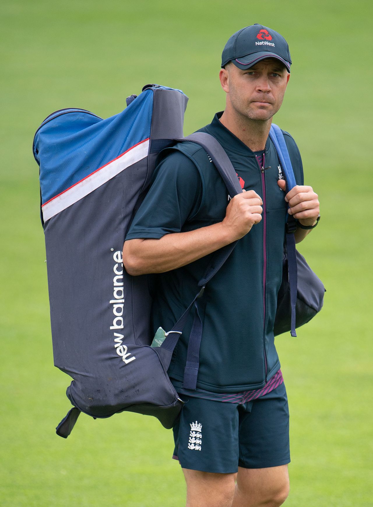 Jonathan Trott walks to practice during the England-Pakistan series