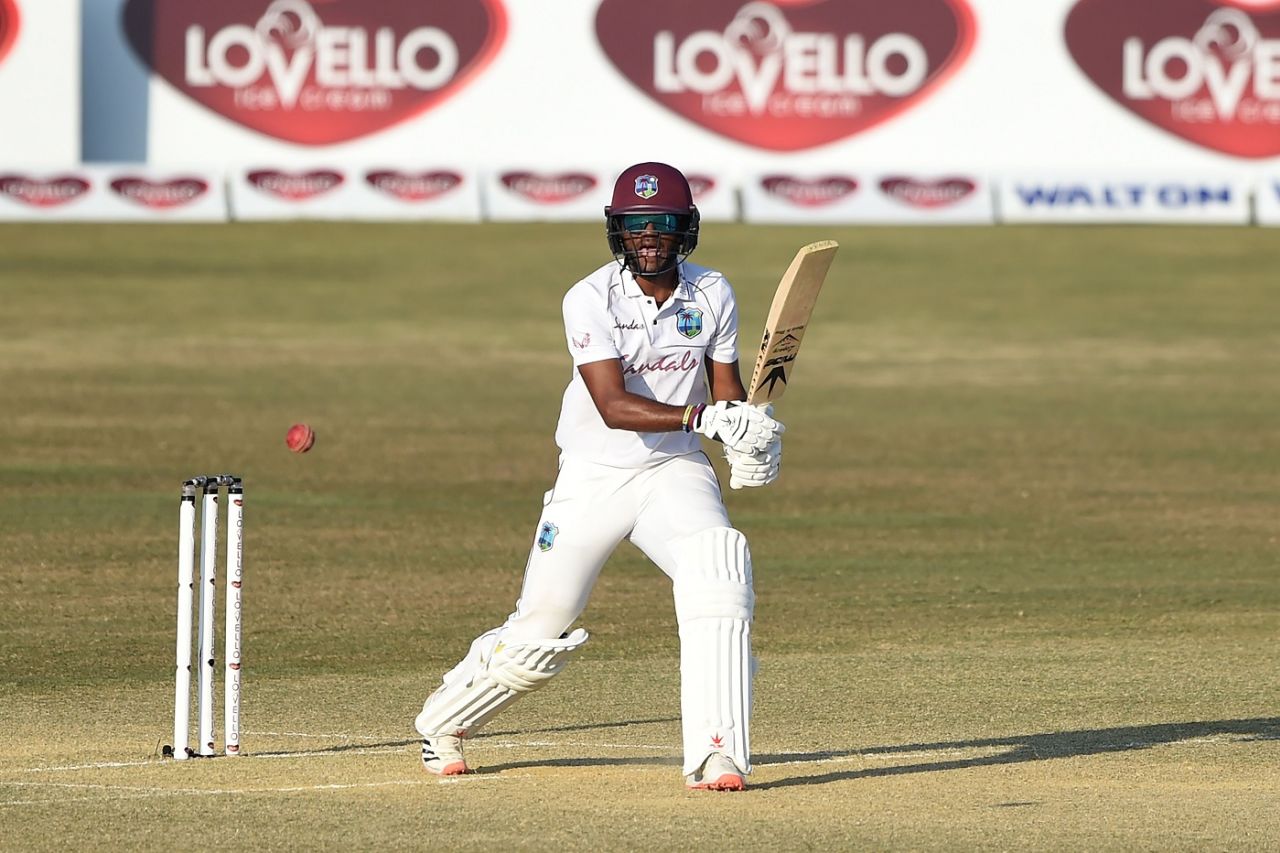 Kraigg Brathwaite batted in sunglasses in the third session, Bangladesh vs West Indies, 1st Test, Chattogram, Day 2, February 4, 2021