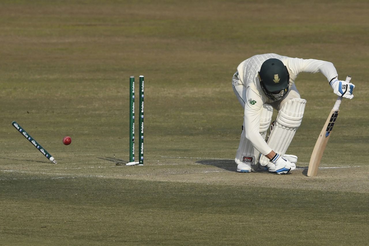 Rassie van der Dussen lasted just one ball, Pakistan vs South Africa, 2nd Test, Rawalpindi, 2nd day, February 5, 2021