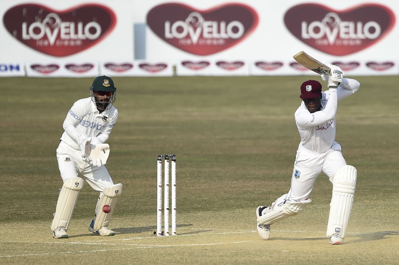 Nkrumah Bonner strokes one through point, Bangladesh vs West Indies, 1st Test, Chattogram, Day 4, February 6, 2021