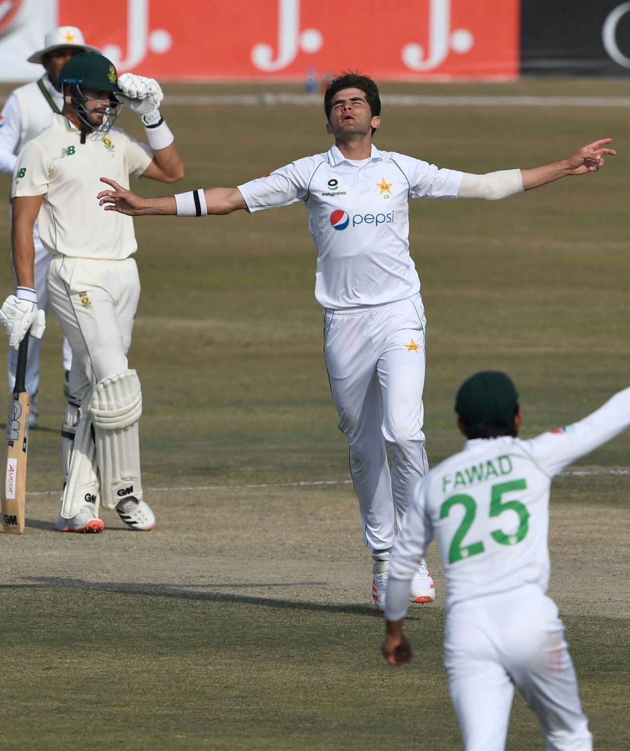 It's really cool to take wickets in a Test match as Shaheen Shah Afridi demonstrates here, Pakistan vs South Africa, 2nd Test, Rawalpindi, 4th day, February 7, 2021