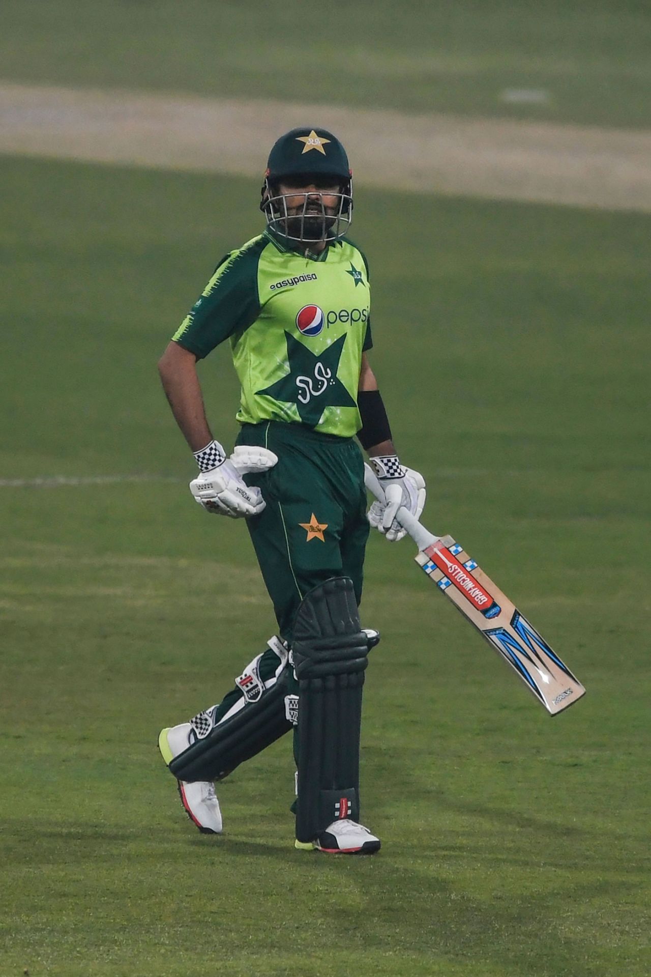 Babar Azam walks back after being run-out for a duck, Pakistan vs South Africa, 1st T20I, Lahore, February 11, 2021