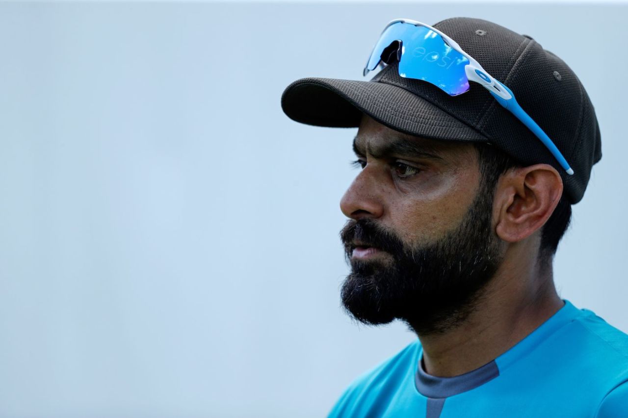 Mohammad Hafeez during a training session the day before Pakistan's game agains South Africa, Lord's, June 22, 2019