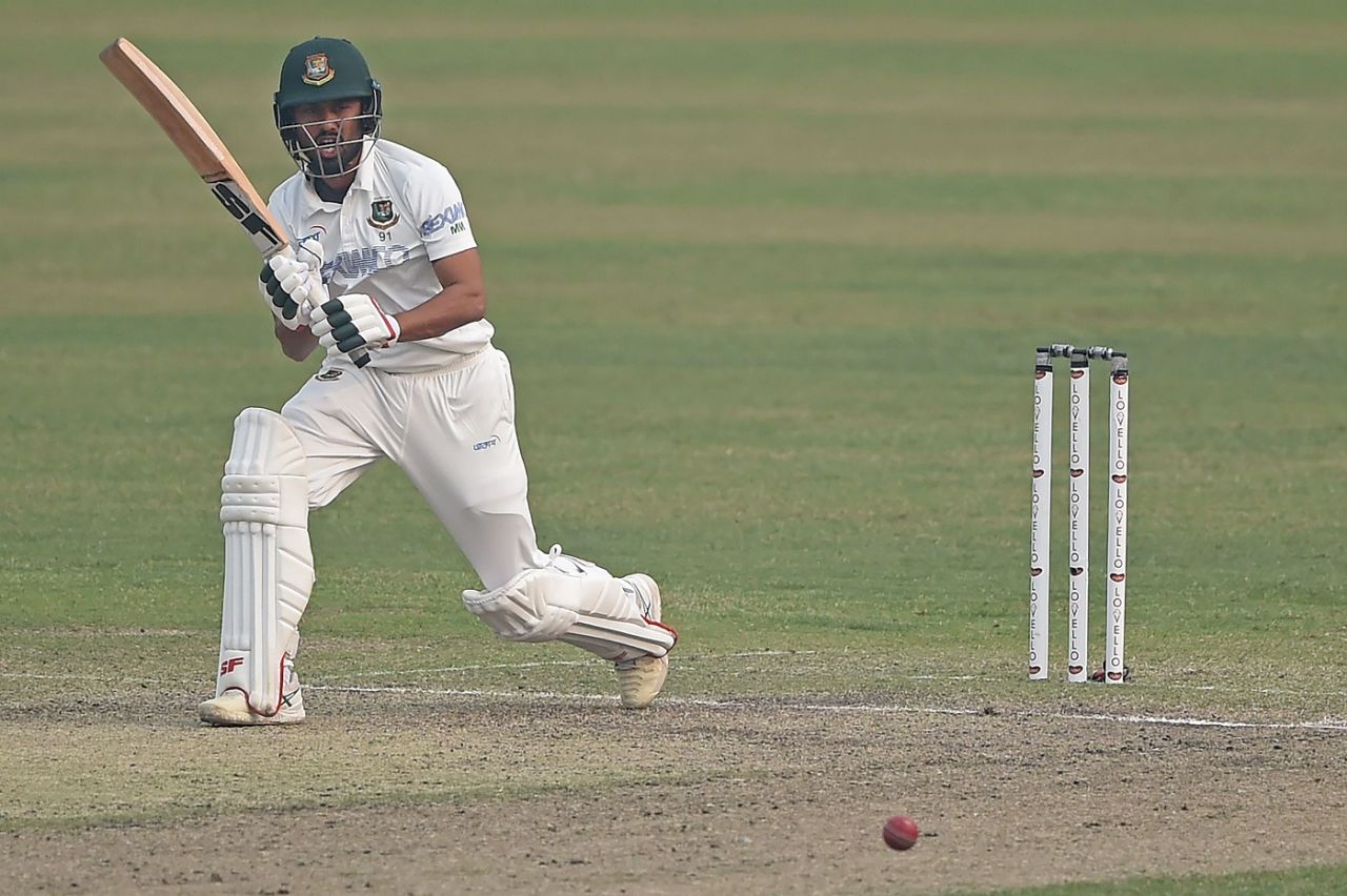Mohammad Mithun works one away towards the on side, Bangladesh vs West Indies, 2nd Test, Dhaka, 2nd day, February 12, 2021