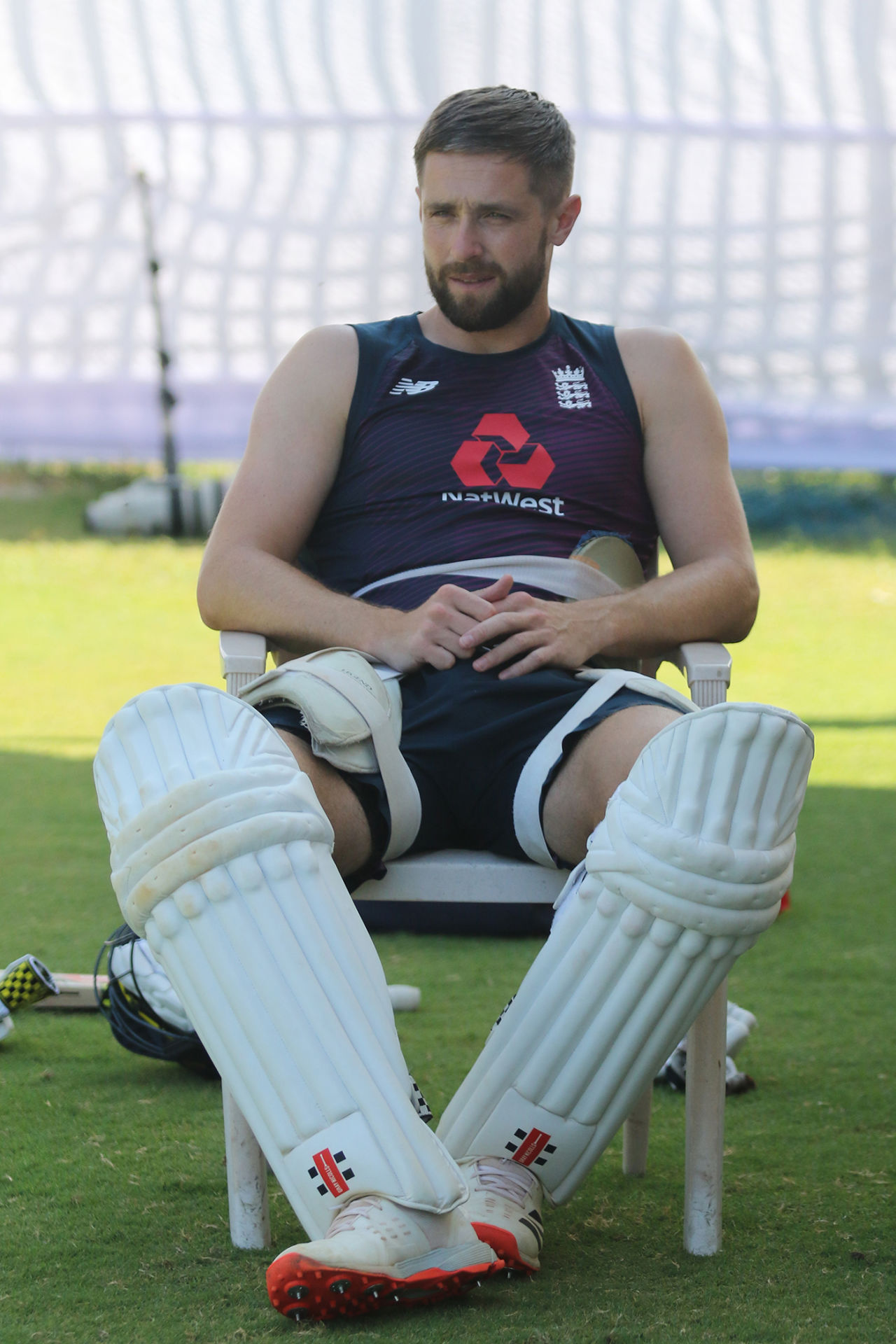 Chris Woakes was named in England's 12-man squad for the second Test, England training, Chennai, February 12, 2021