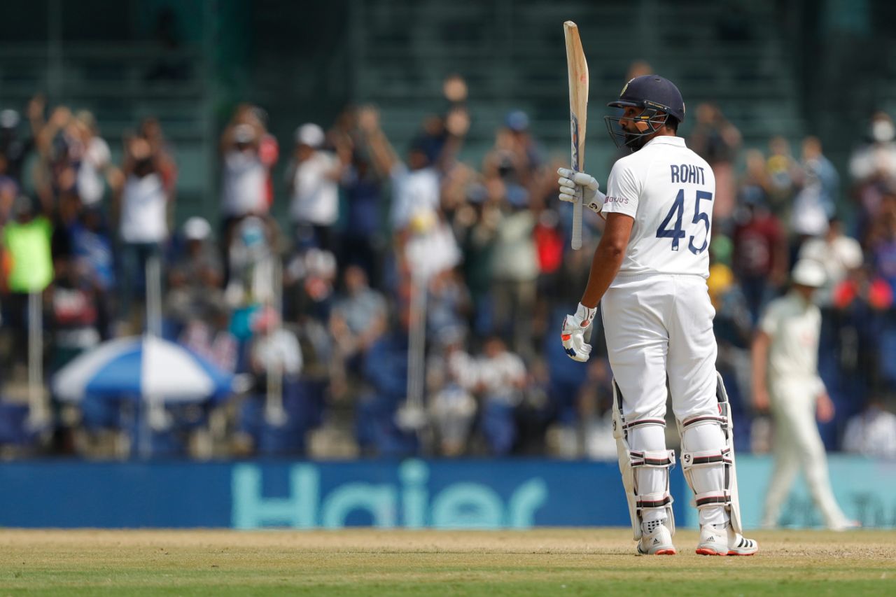 The crowds were back to applaud Rohit Sharma's fifty, India vs England, 2nd Test, Chennai, 1st day, February 13, 2021