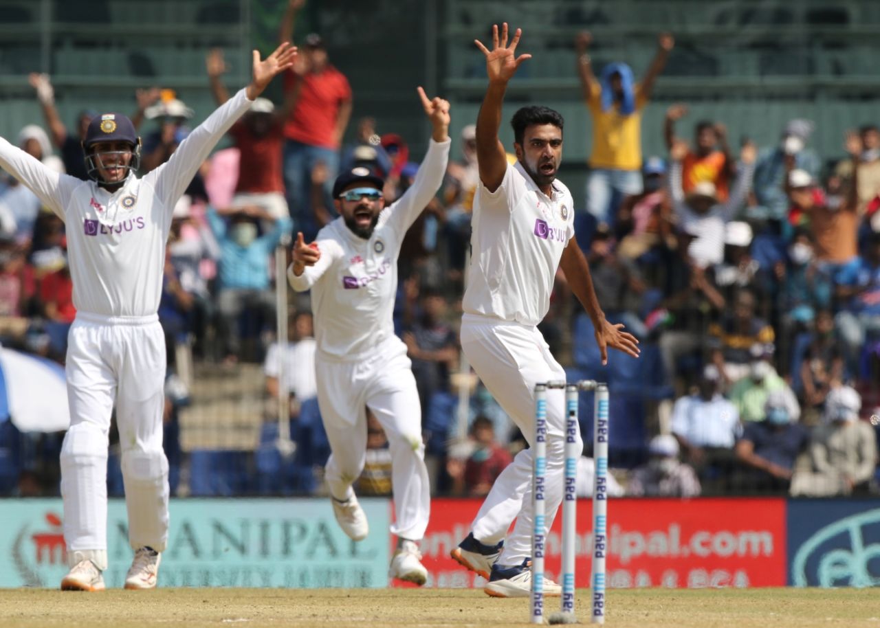 R Ashwin and India belt out an appeal, India vs England, 2nd Test, Chennai, 2nd day, February 14, 2021