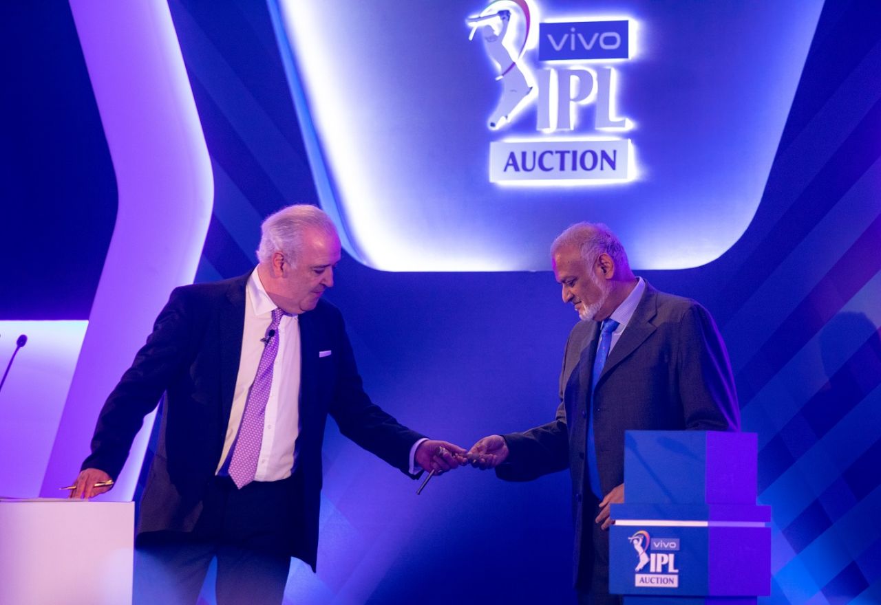 Brijesh Patel picks the player bails at IPL auction, Chennai, February 18, 2021