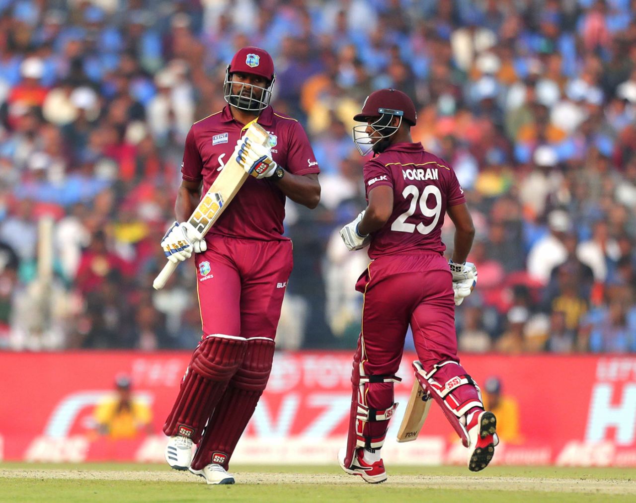 Nicholas Pooran and Kieron Pollard run between the wickets, India v West Indies, 3rd ODI, Cuttack, December 22, 2019