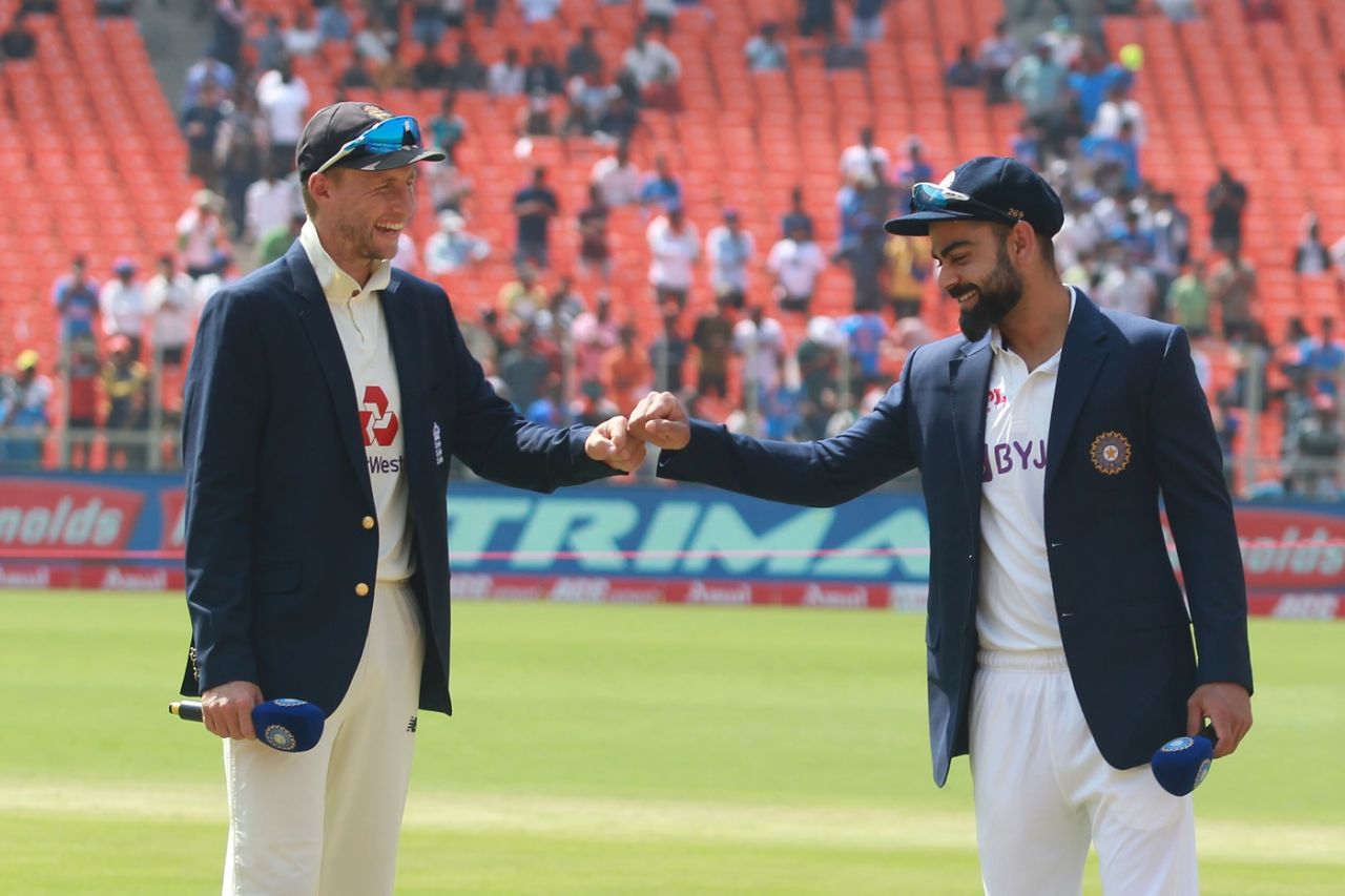 Joe Root and Virat Kohli at the toss, India vs England, 3rd Test, Ahmedabad, Day 1, February 24, 2021