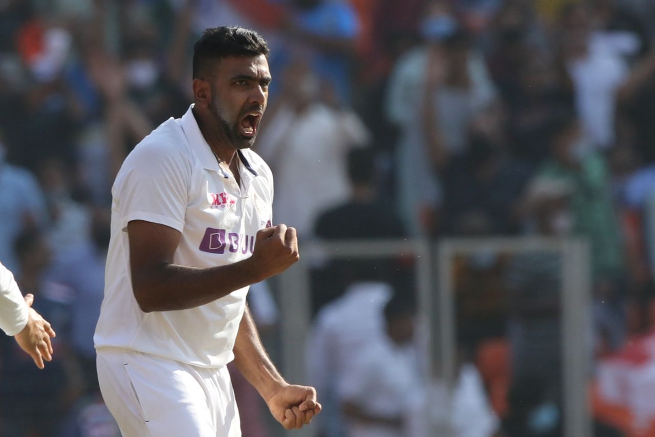 R Ashwin is pumped up after a wicket, India vs England, 3rd Test, Ahmedabad, 1st day, February 24, 2021