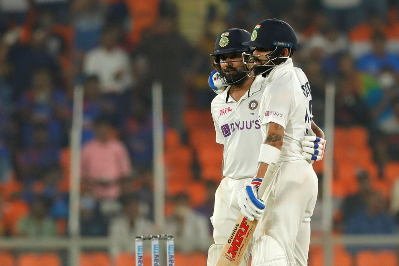 Rohit Sharma and Virat Kohli rebuilt for India on day one with a half-century stand, India vs England, 3rd Test, Ahmedabad, 1st day, February 24, 2021